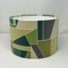 Green geometric velvet handmade lampshade by Fait par Moi