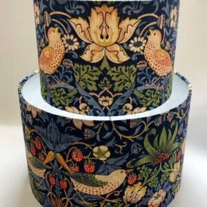 Strawberry Thief lampshade in Indigo handmade by Fait par Moi