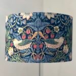 Strawberry Thief lampshade in Indigo handmade by Fait par Moi
