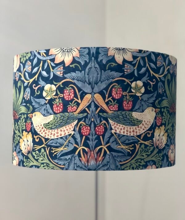 Strawberry Thief lampshade in Indigo handmade by Fait par Moi 2