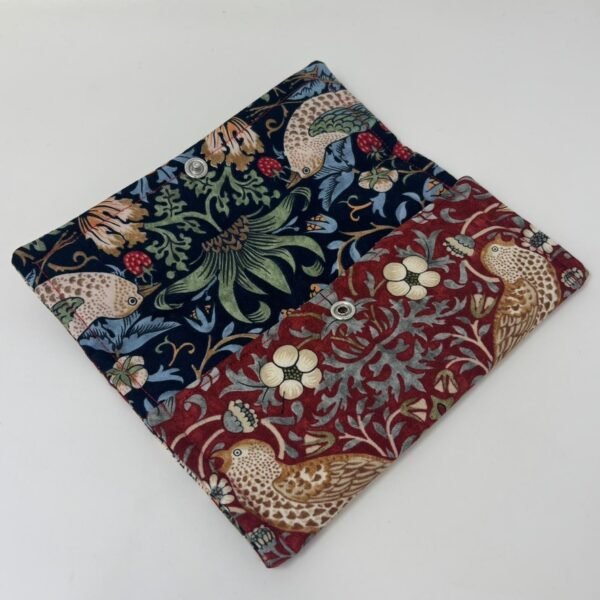 Fabric pouch Strawberry Thief Red