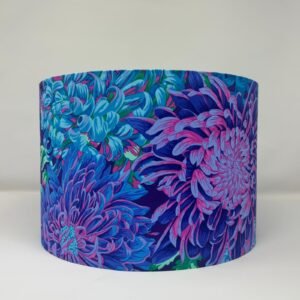 Japanese Chrysanthemum lampshade in Blue handmade by Fait par Moi