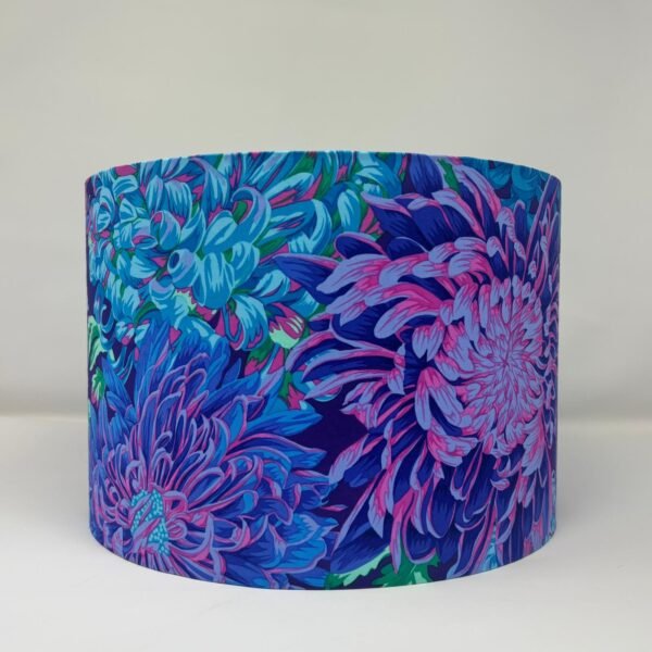 Japanese Chrysanthemum lampshade in Blue handmade by Fait par Moi