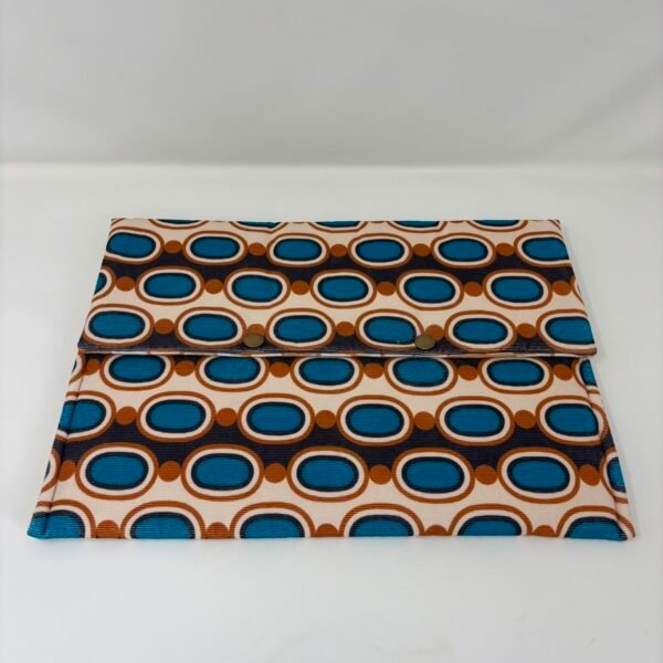 Handmade laptop cover in a retro needlecord design by Fait par Moi