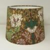 Handmade gold lampshade featuring the William Morris Honeysuckle & Tulip floral pattern by Fait Par Moi.