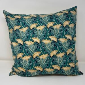 William Morris Laceflower Teal cushion