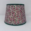 Handmade Cambridge Imprint pink and green Empire lampshade with a 20cm bottom diameter